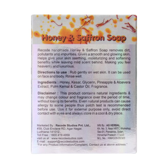 Recode Honey & Saffron Soap - 100g