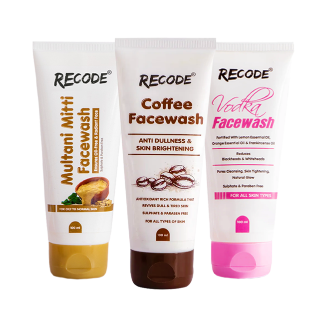 Recode Face Wash Combo- Multani+Vodka+Coffee- 300 ml