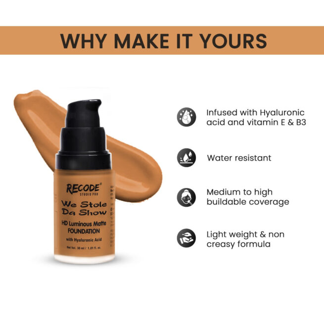 08 HD Luminous Matte Foundation 30ML 08 Hodu