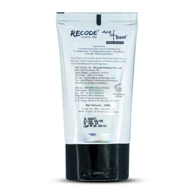 Recode Makeup Primer 30 ML for Oily Skin & Dry Skin - Ace Of Base Primer
