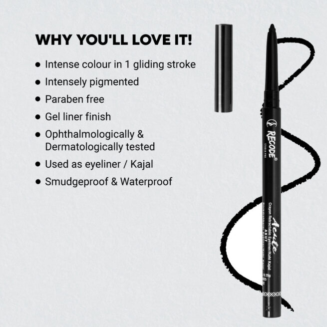 Recode Black Eyeliner Acute Kajal Pencil 0.35 G