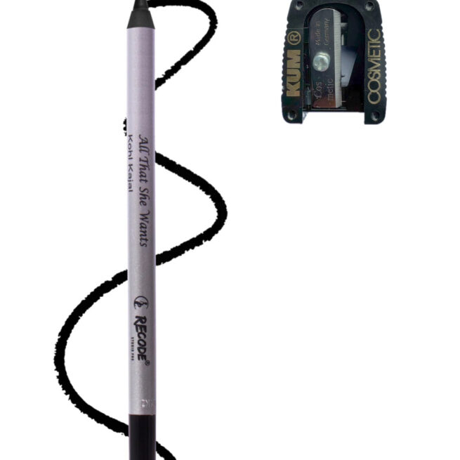 Recode Black Kohl Kajal Pencil with Sharpener (Made in Germany) All That She Wants 1.20 G