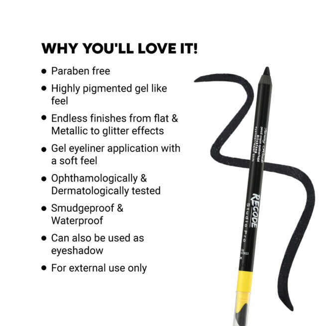 Recode Turning Heads Black Crayon Gel Eyeliner Cum Kajal Pencil 1.20 G