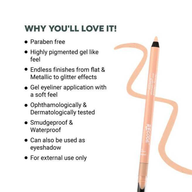 Recode Turning Heads Nude Crayon Gel Eyeliner Cum Kajal Pencil 1.20 G